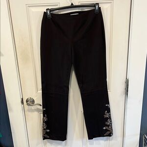 Black Embroidered Pants